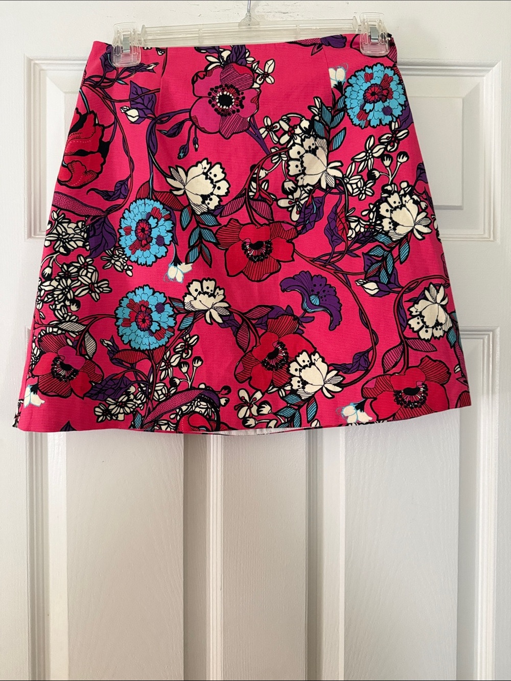 River Island Hot Pink Floral A-Line Mini Skirt